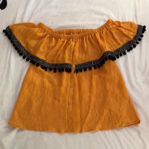 Yellow Tribal Brim Blouse